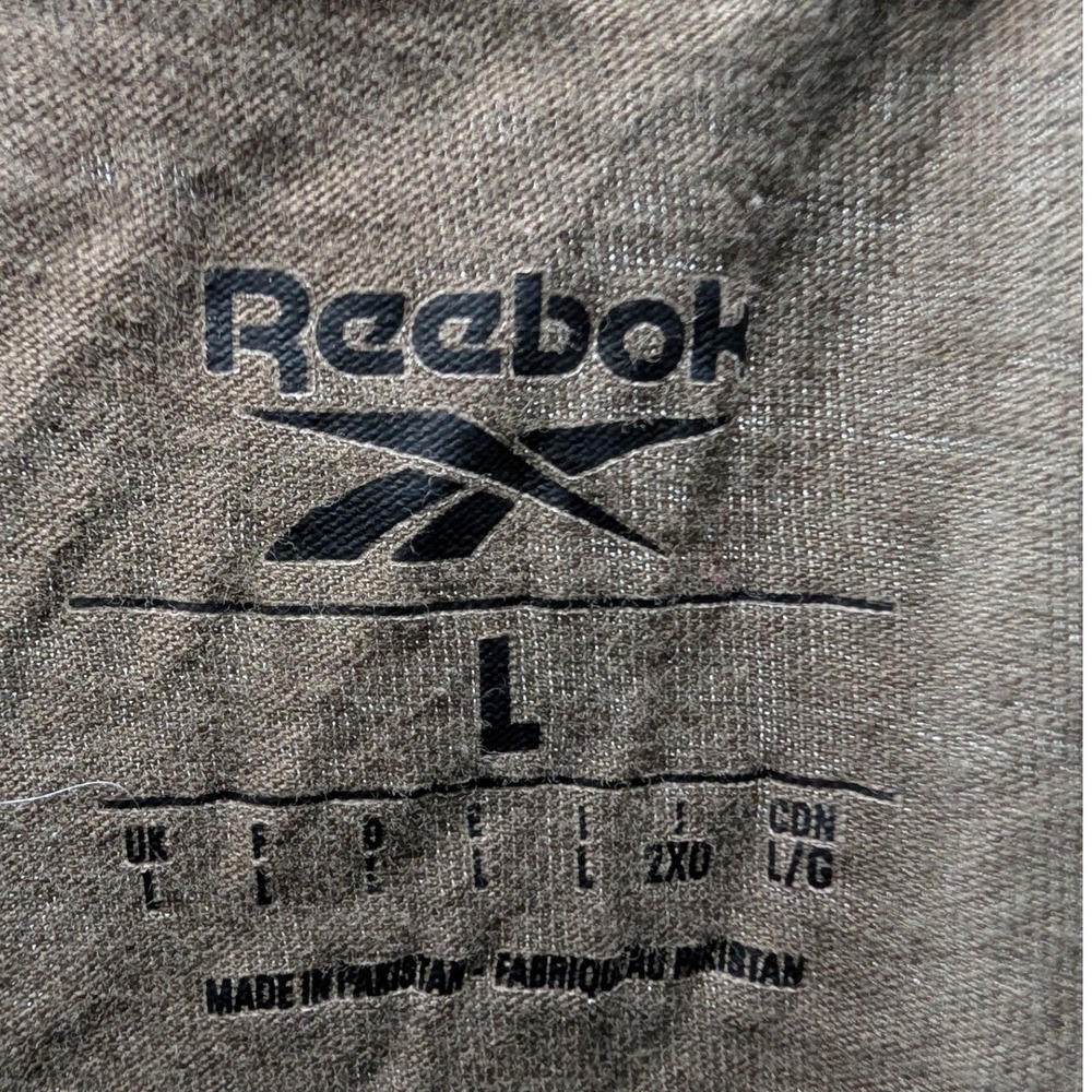 Reebok T Shirt Men Olive Green Classic‎ Logo Casual Short Sleeve Top - Large - Picture 3 of 5